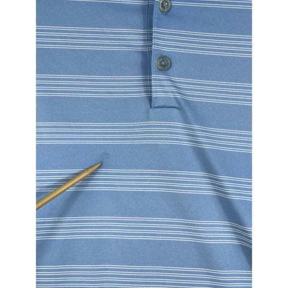 Nike Gold Dri Fit Men's Golf Polo Shirt Blue Stripe Size L - Picture 4 of 10